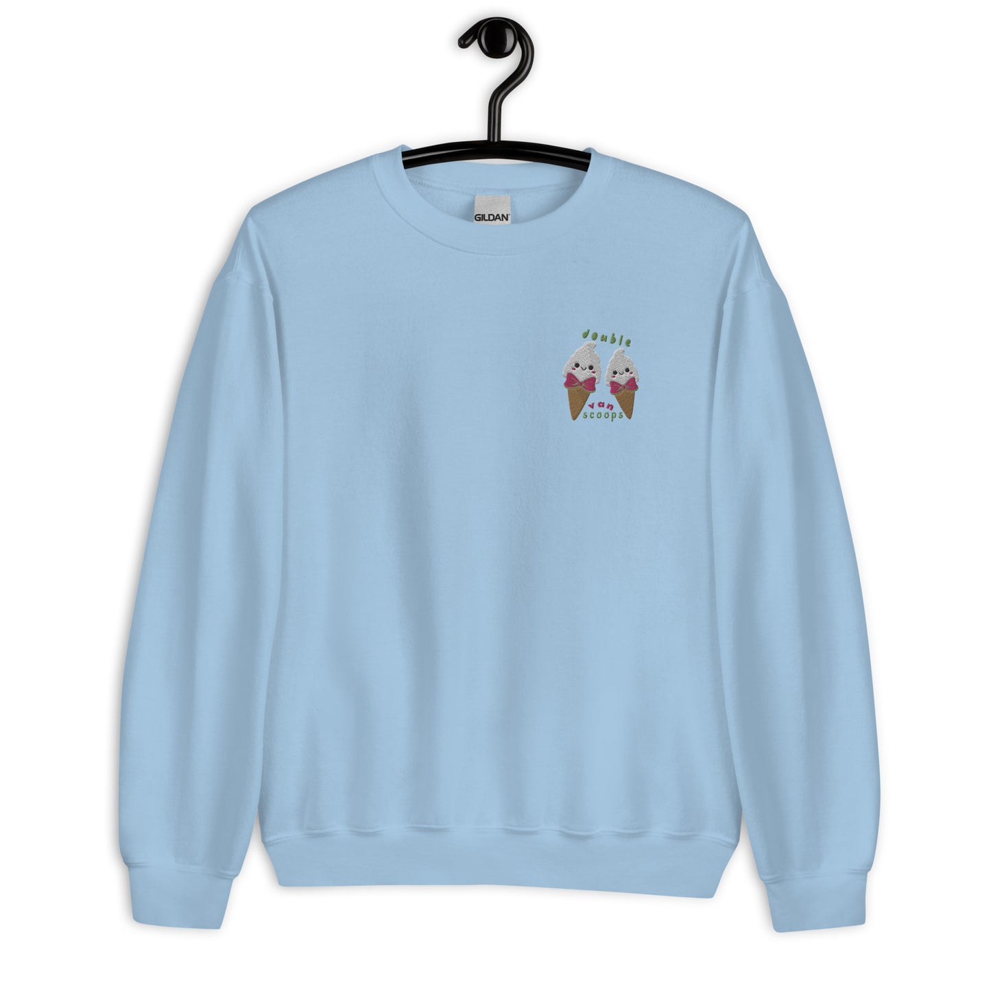 "Double van Scoops" Embroidered Light Blue Sweatshirt (S-3XL)