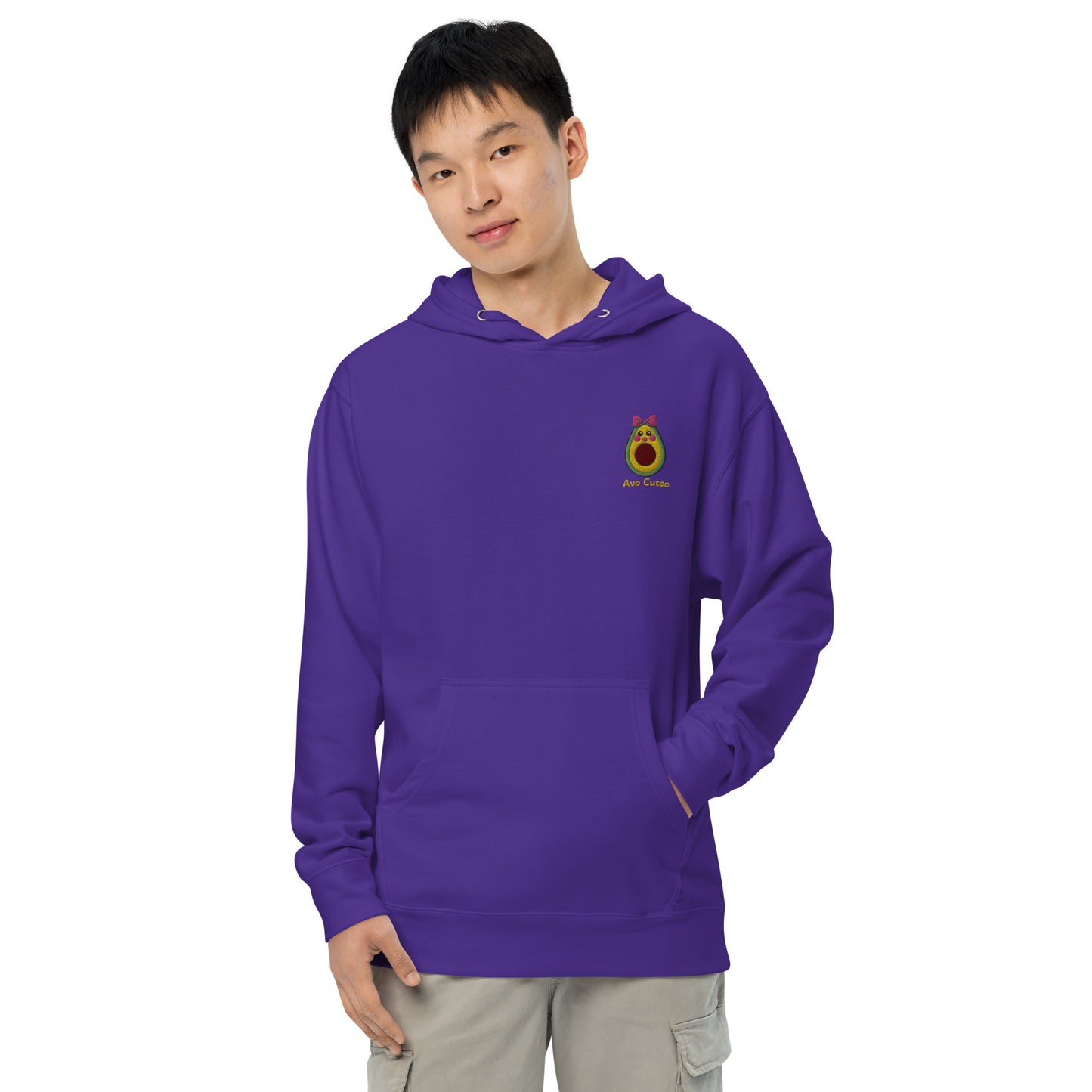 "Avo Cuteo" Embroidered Unisex Violet Hoodie (S-2XL)