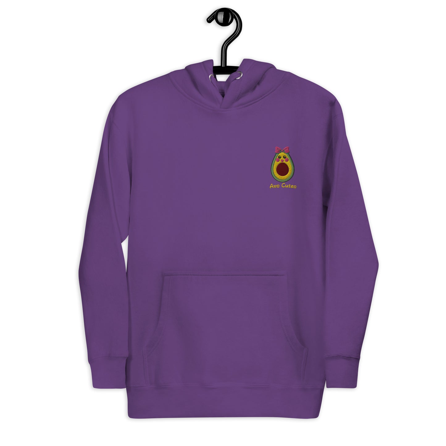 "Avo Cuteo" Embroidered Purple Hoodie (S-3XL)
