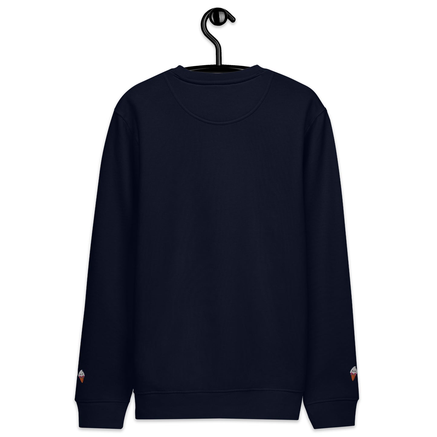 "Ice Cream Sundae" French Navy Organic Cotton Sweatshirt with Wrist Embroidery (S-2XL)