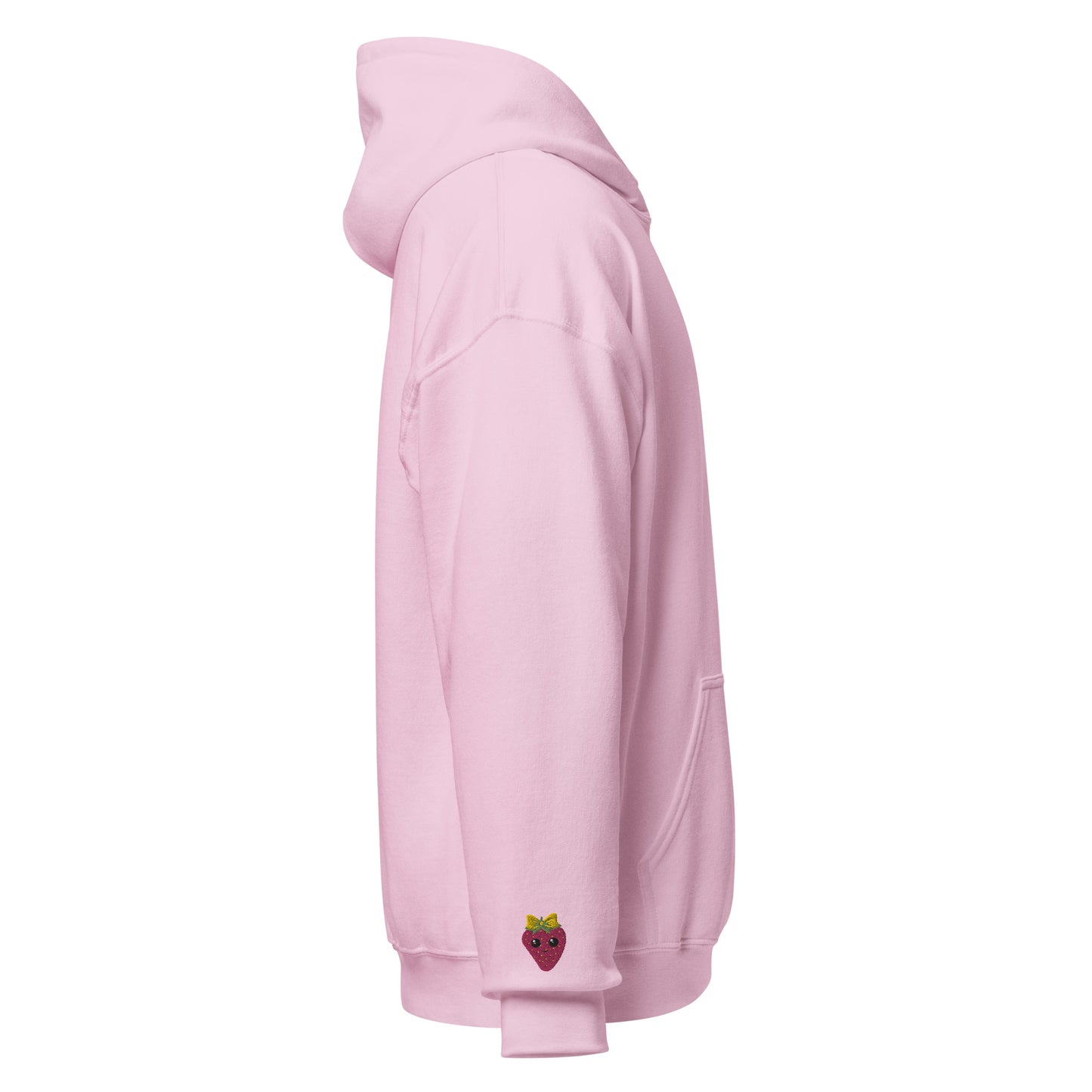 "Strawberry Parfait" Light Pink Hoodie with Cuff Embroidery (S-5XL)