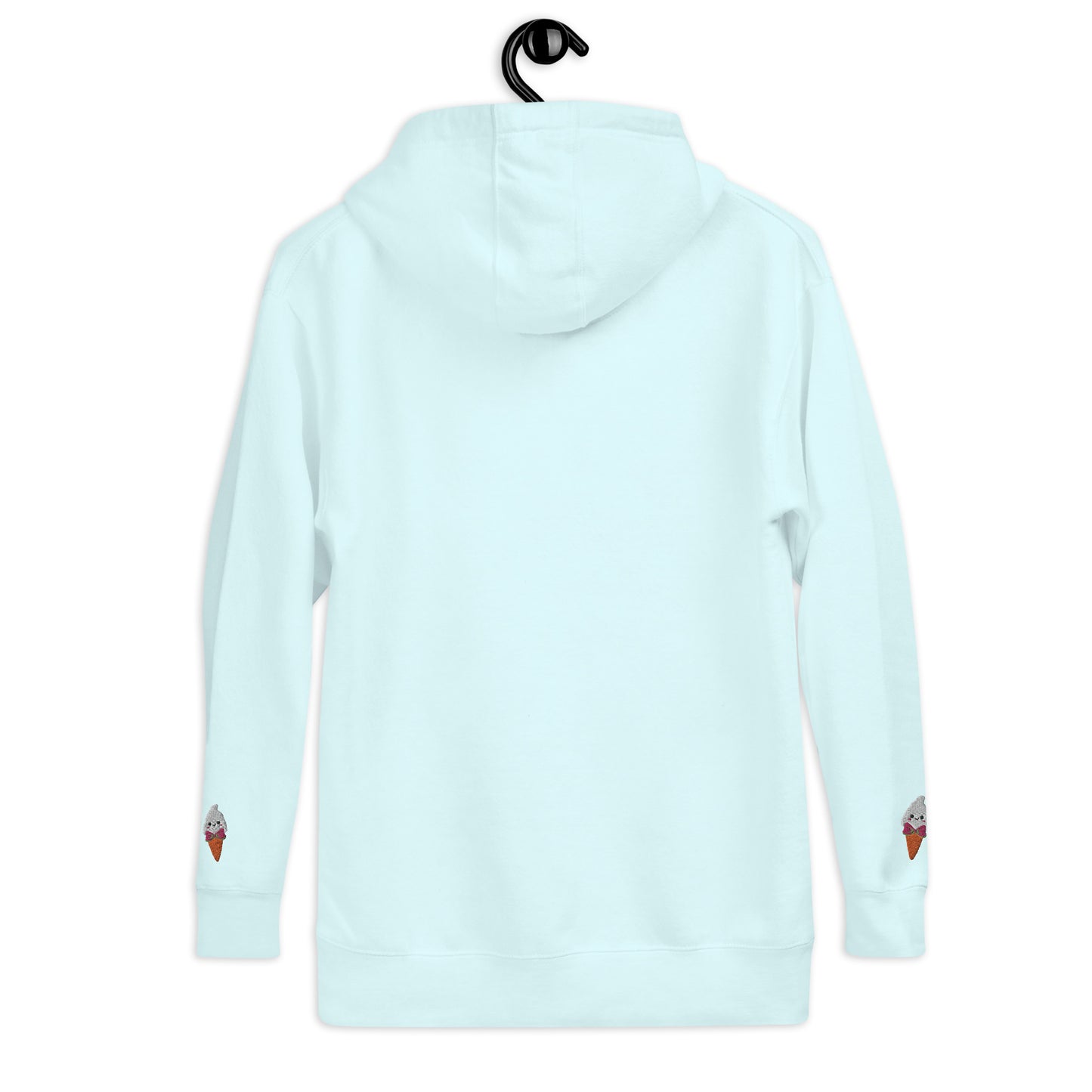 "Ice Cream Sundae" Pastel Blue Hoodie with Wrist Embroidery (S-3XL)