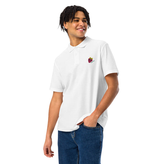 "Berry Beauty" Embroidered Unisex Cotton Pique Polo Shirt (S-4XL)