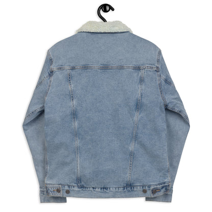 "Double van Scoops" Embroidered Denim Organic Sherpa Jacket