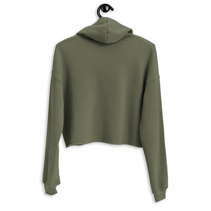 "Avo Cuteo" Olive Green Embroidered Crop Hoodie (S-2XL)