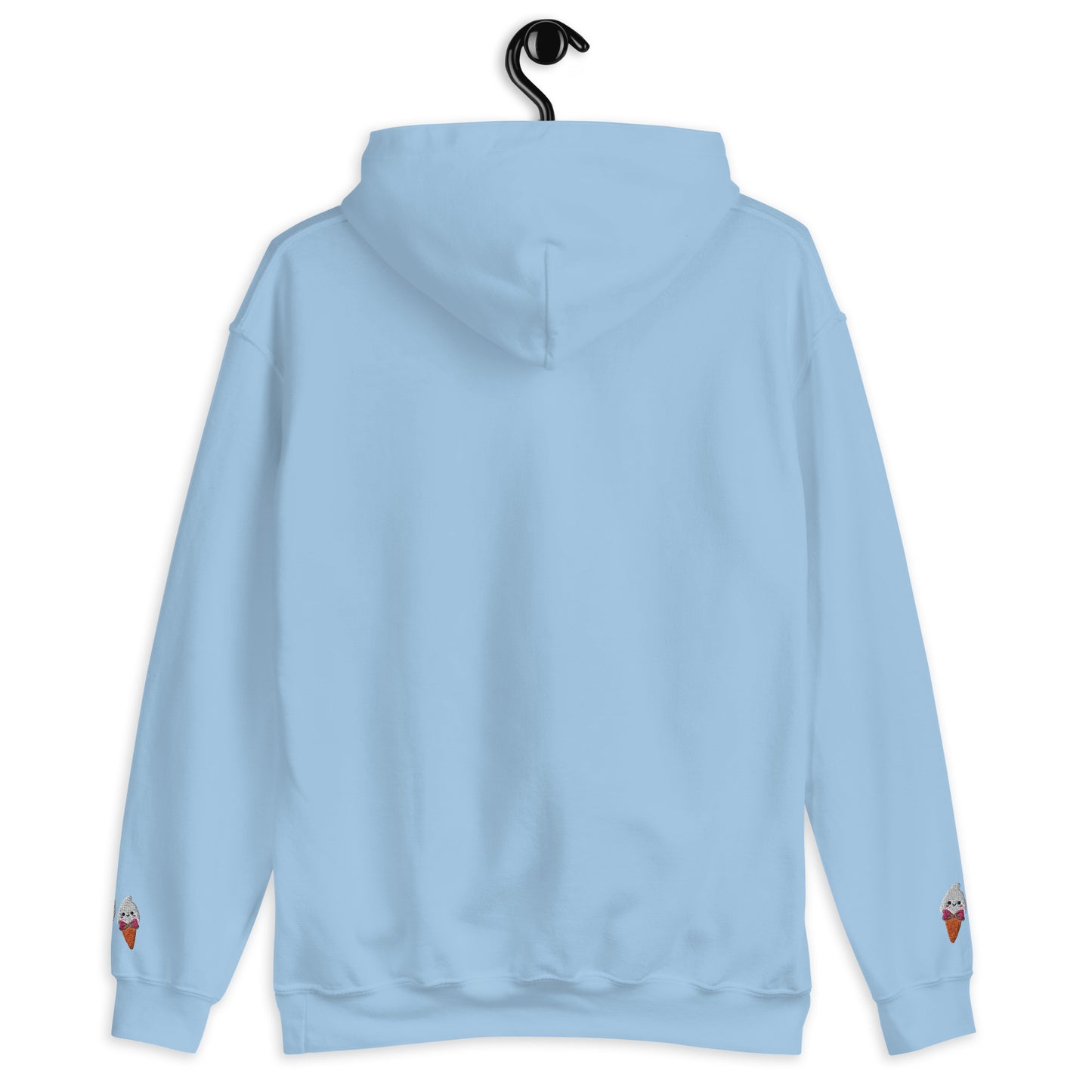 "Ice Cream Sundae" Light Blue Hoodie with Wrist Embroidery (S-5XL)