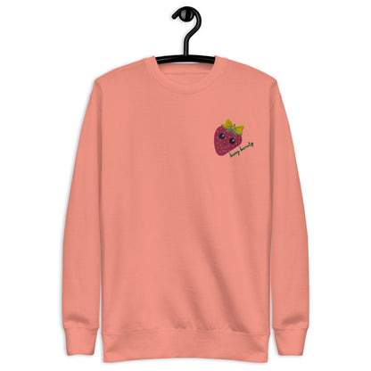"Berry Beauty" Embroidered Coral Pink Sweatshirt (S-3XL)