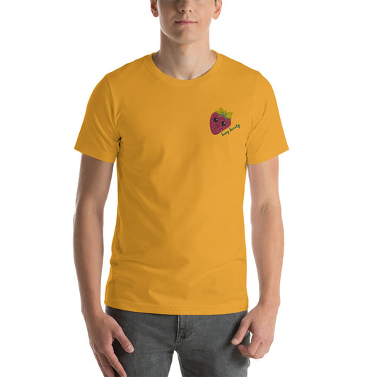 "Berry Beauty" Marigold Embroidered Cotton Unisex T-shirt (XS-4XL)